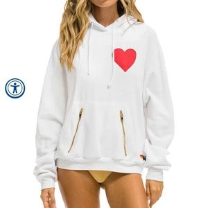 AVIATOR NATION Heart Hoodie with Zippers